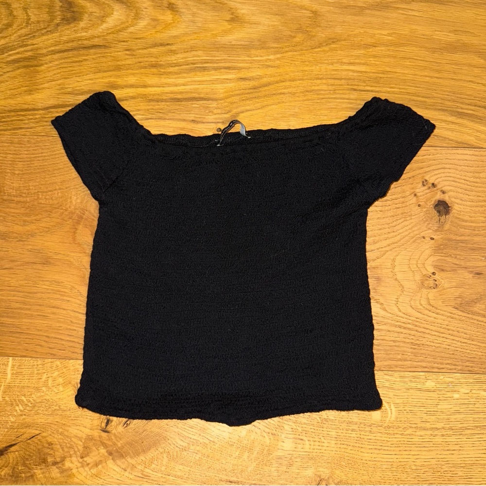 Brandy Melville Black Off-Shoulder Top
